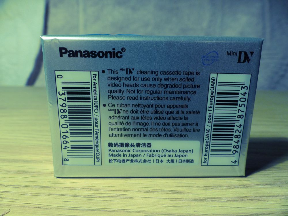 Cassette de nettoyage neuve pour cam&eacute;scope Mini DV
Photos/Video/TV