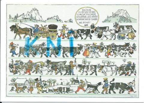 1 C P M ,Suisse , Poya ,montée en Alpage 8 Tours (37)
