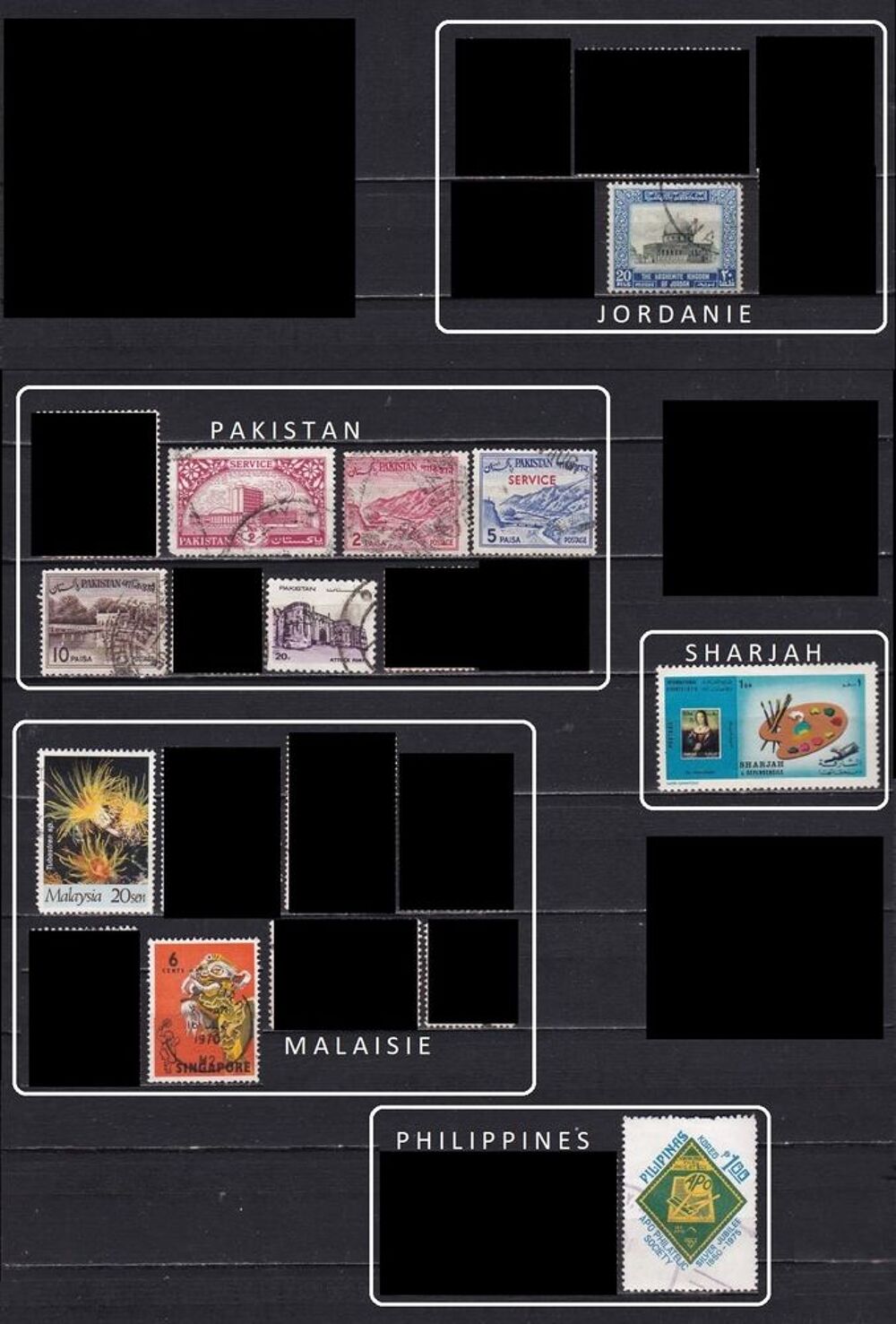 lot de 146 timbres de PAYS d'ASIE 