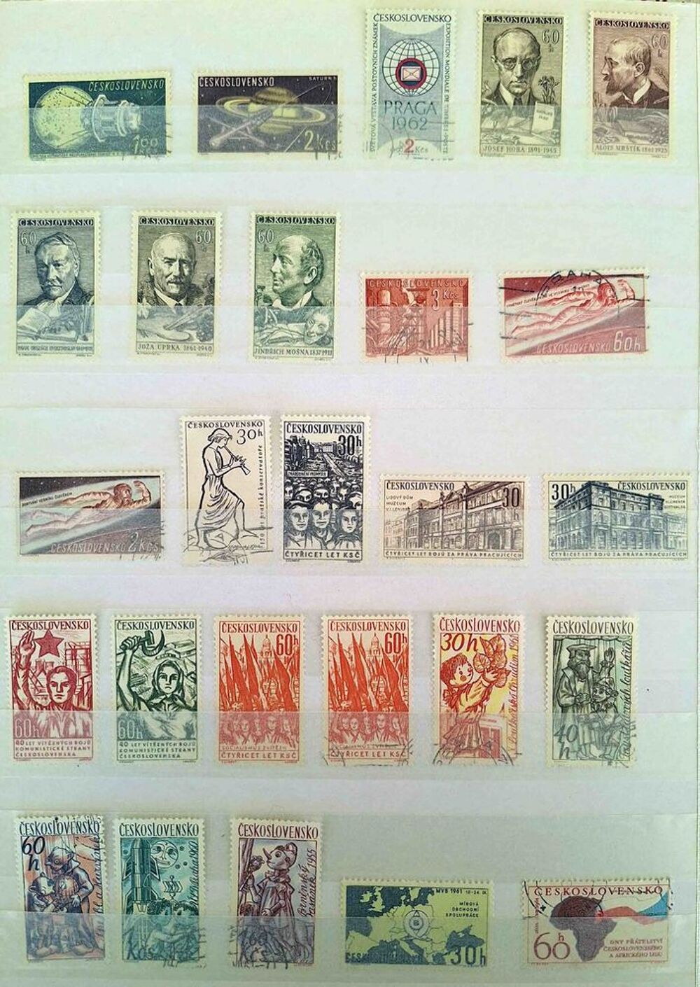 S&eacute;rie de timbres de collection de Tch&eacute;coslovaquie 