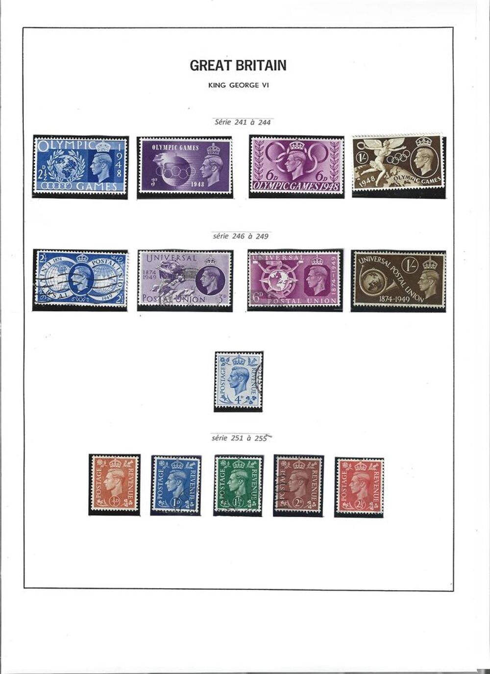 timbres Grande Bretagne 