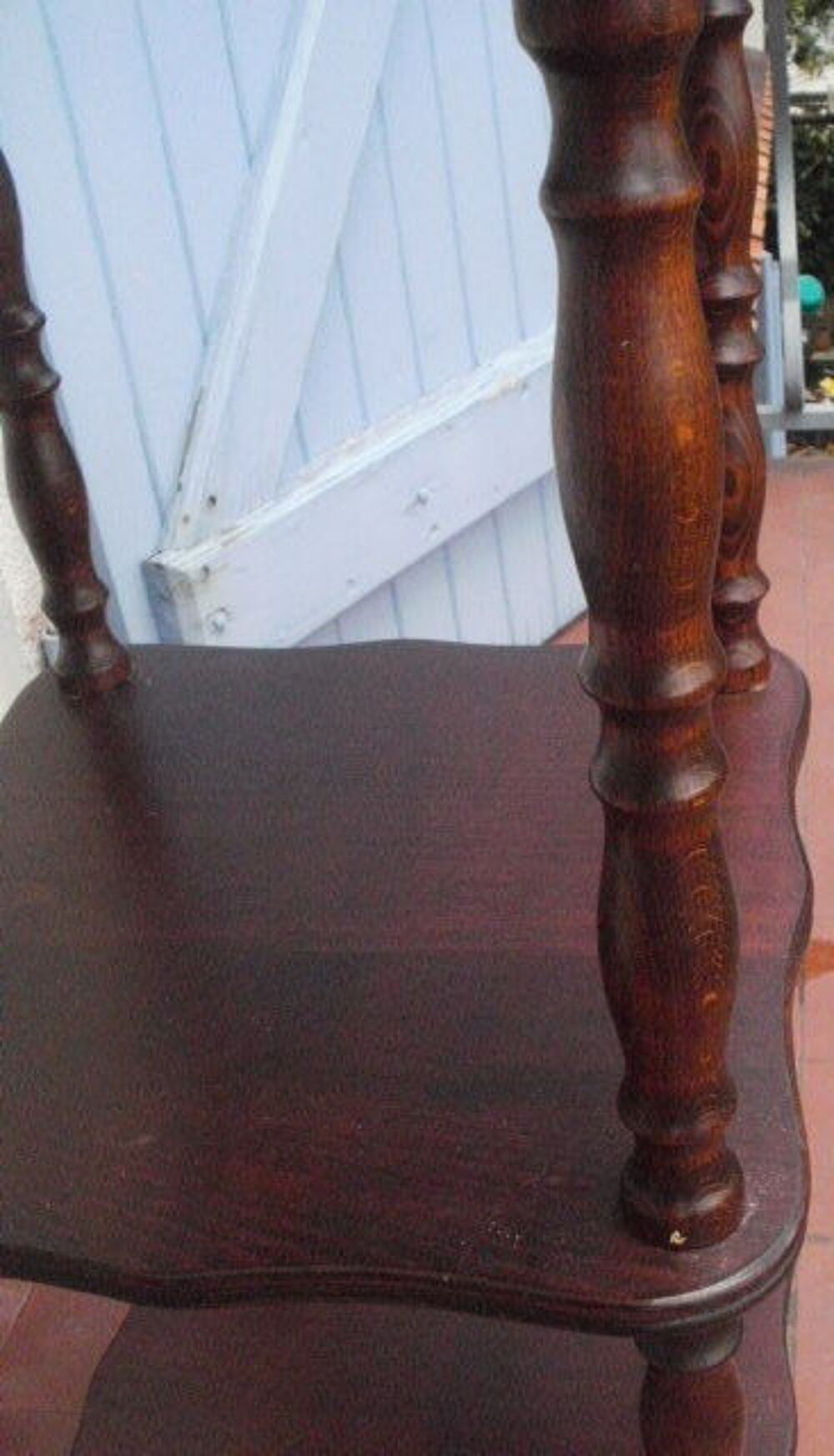 Console en bois, pieds tourn&eacute;s, 3 niveaux Meubles