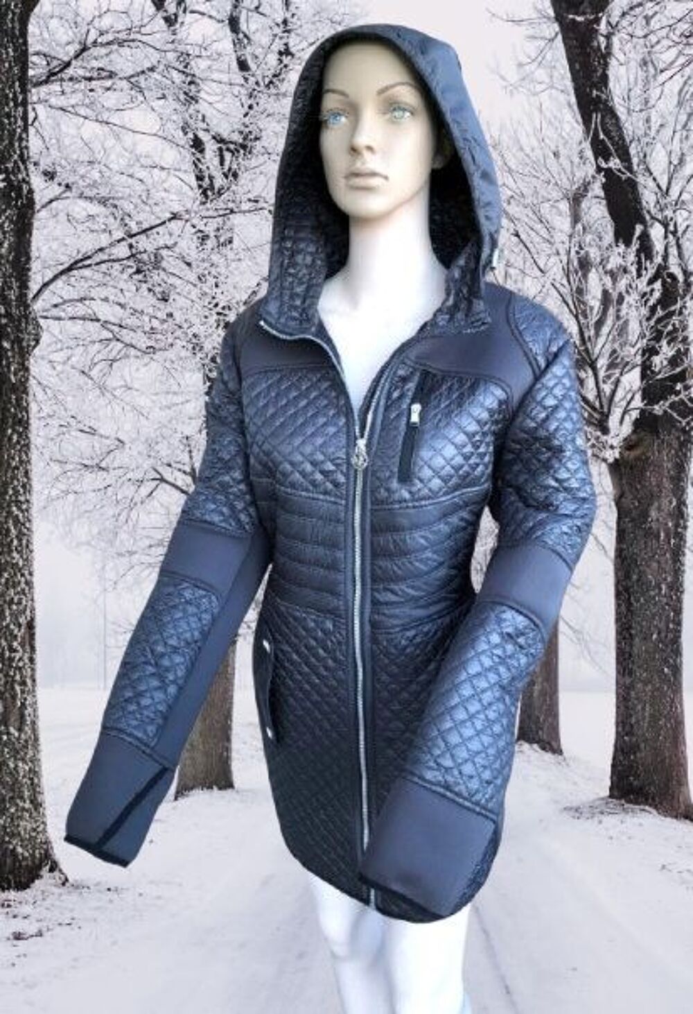 MICHAEL KORS - MANTEAU A CAPUCHE FEMME NOIR MATELASS&Eacute; Vtements