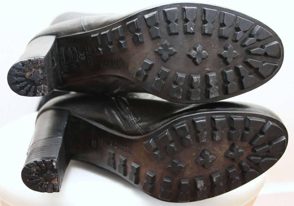 Cuissardes de cuir noir VIC MATI&Eacute; T.38 Chaussures