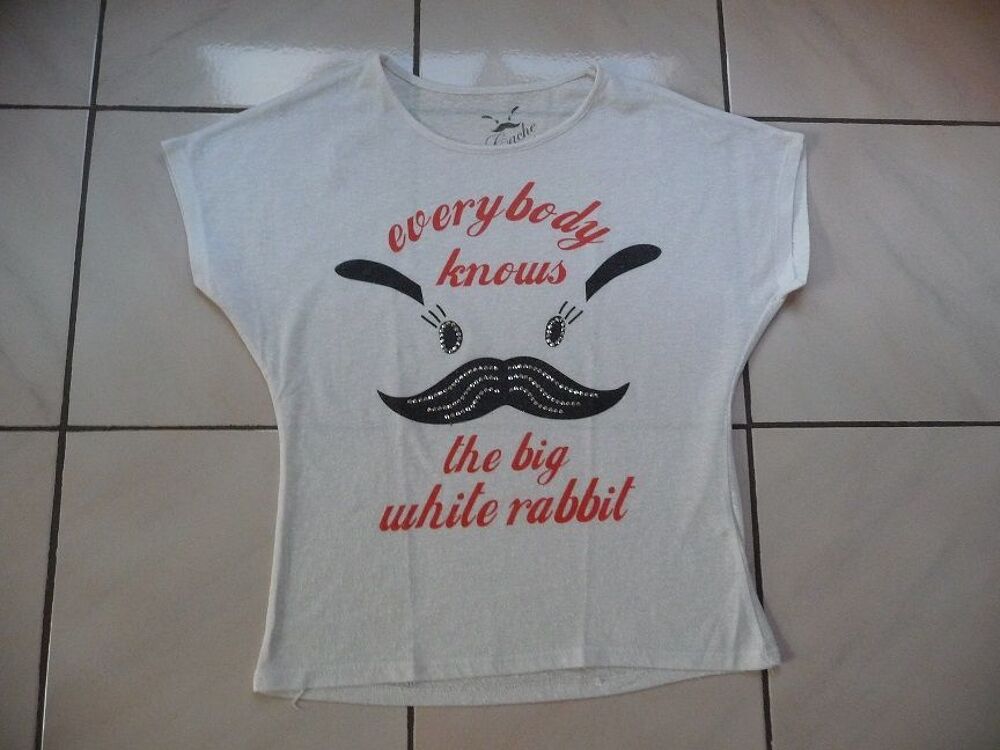 Tee-shirt ivoire Rabbit taille 38 CACHE-CACHE Vtements