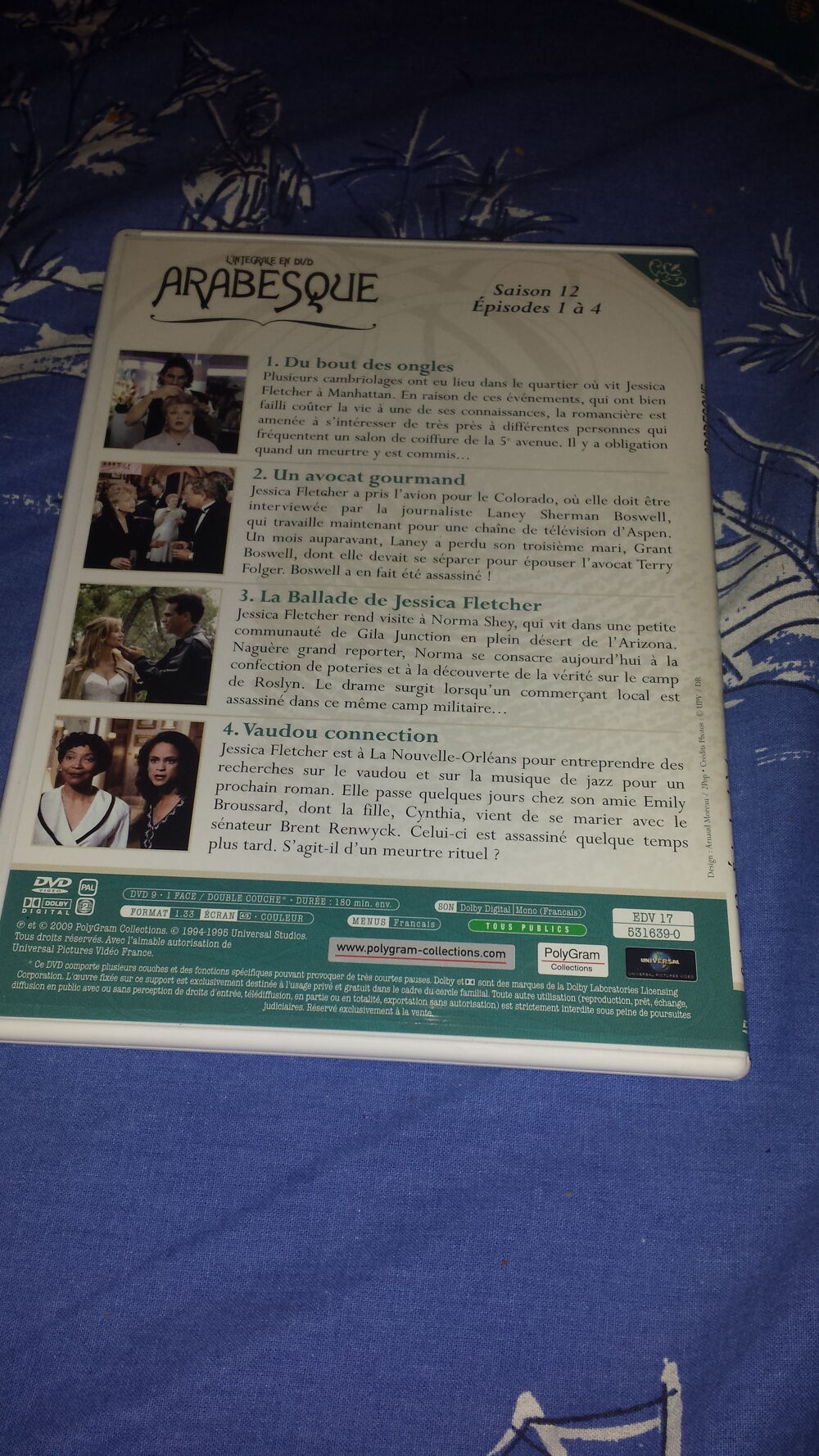 DVD ARABESQUE SAISON 12 EPISODES 1 A 4
DVD et blu-ray