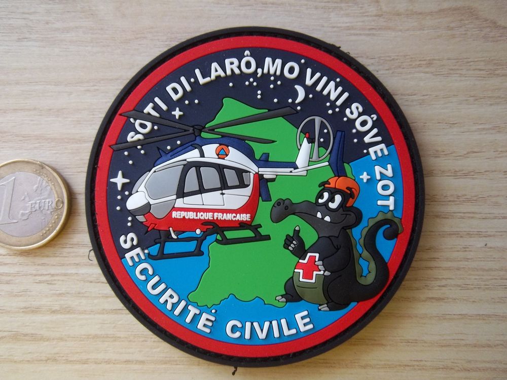 Ancien &eacute;cusson PVC S&eacute;curit&eacute; civile Dragon 973 Guyane collect 