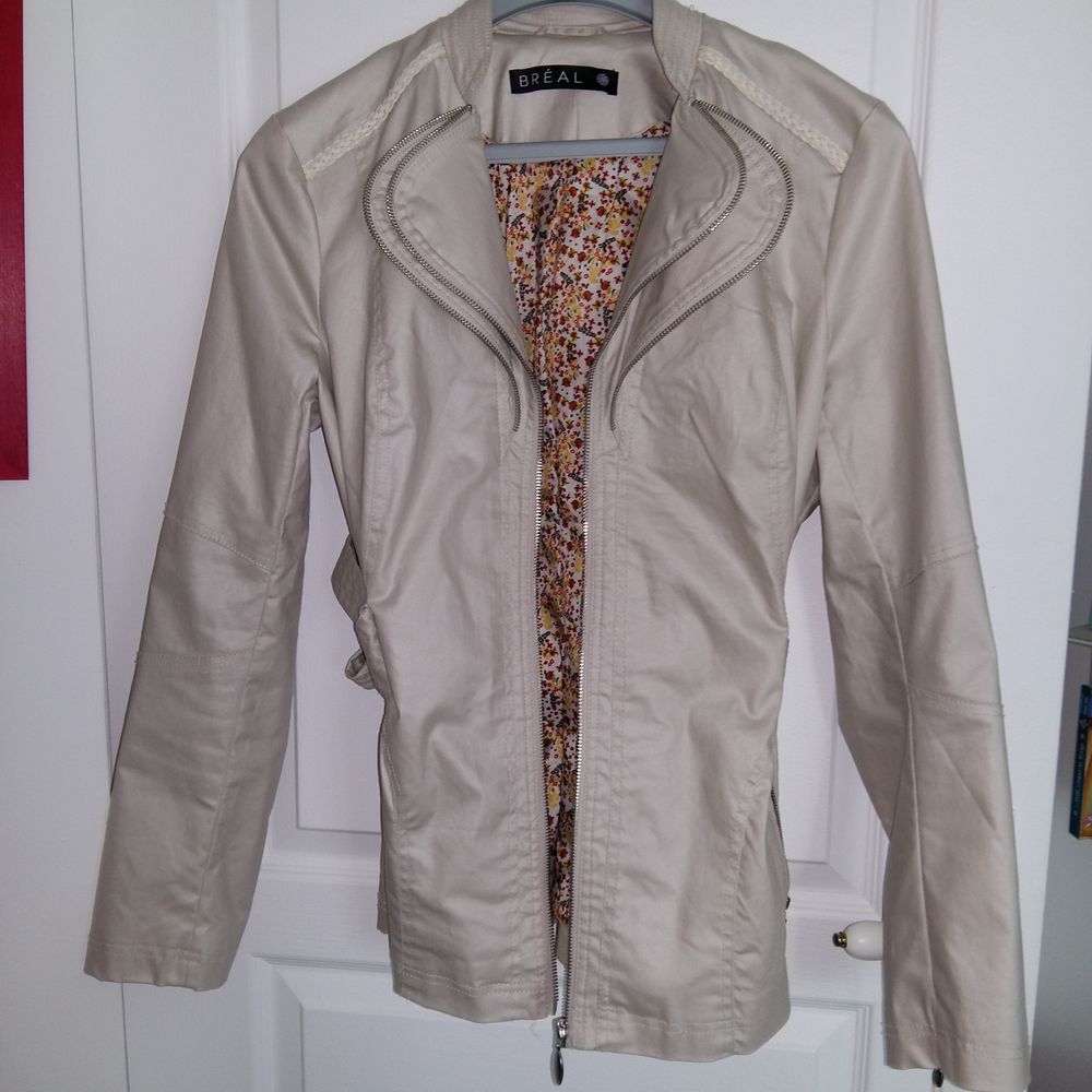 Blouson cuir Beige clair Vêtements