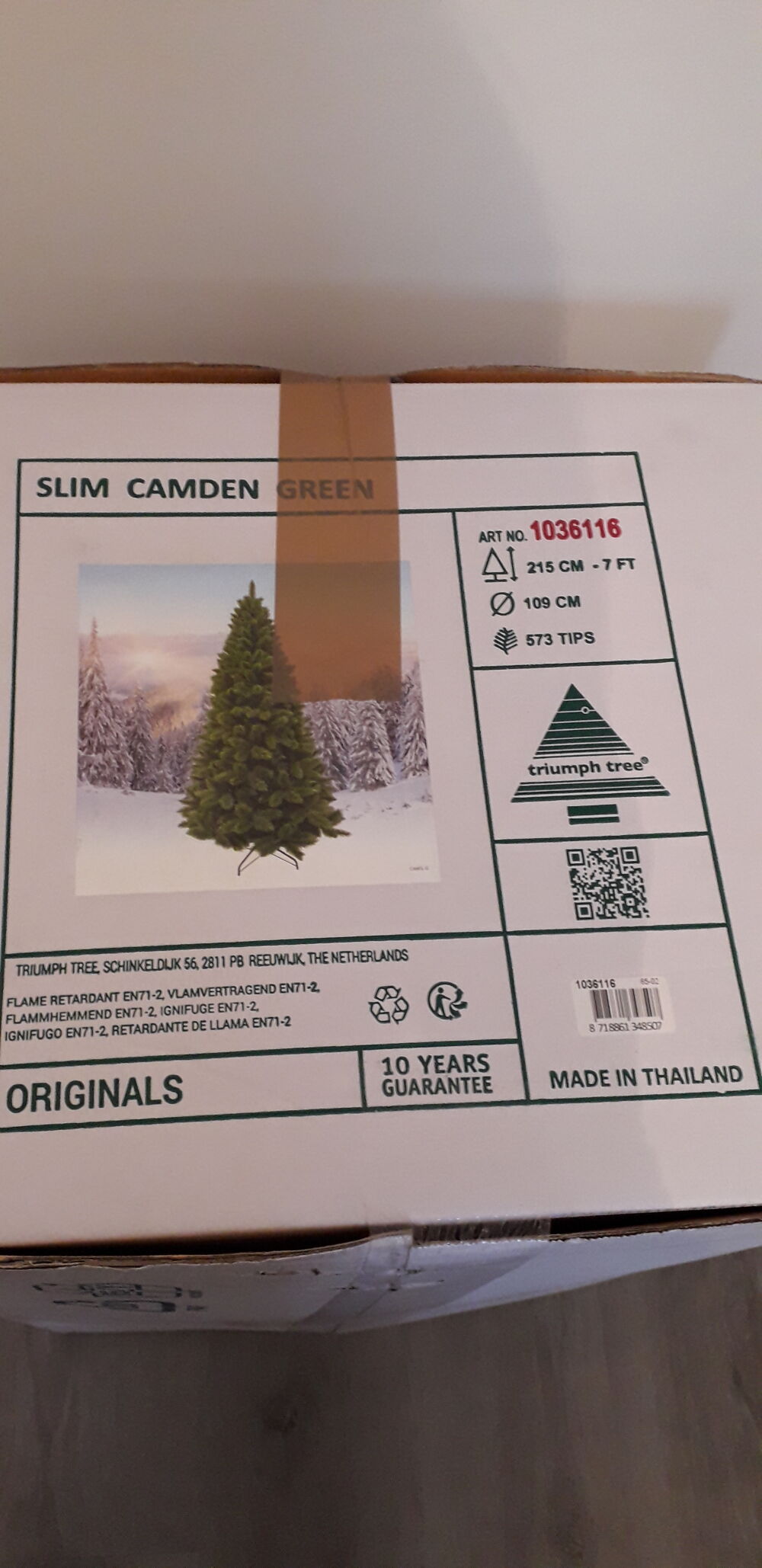 Sapin slim vert 2,15m Décoration