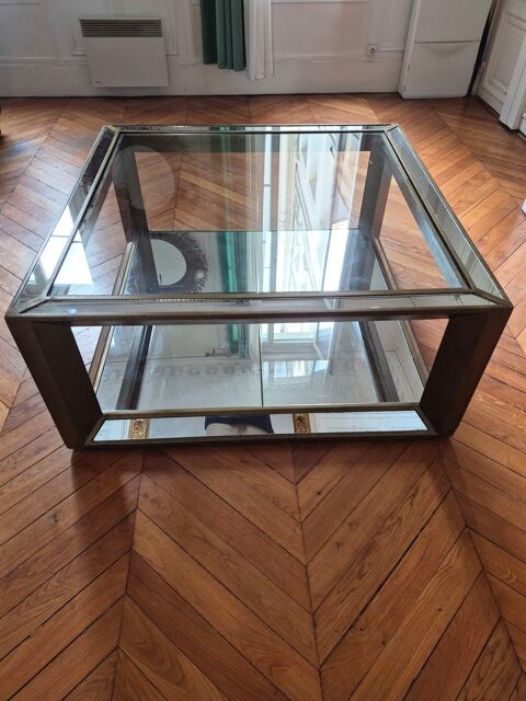 Table basse carrée THE One verre, miroir et finition bronze 220 Paris 8 (75)
