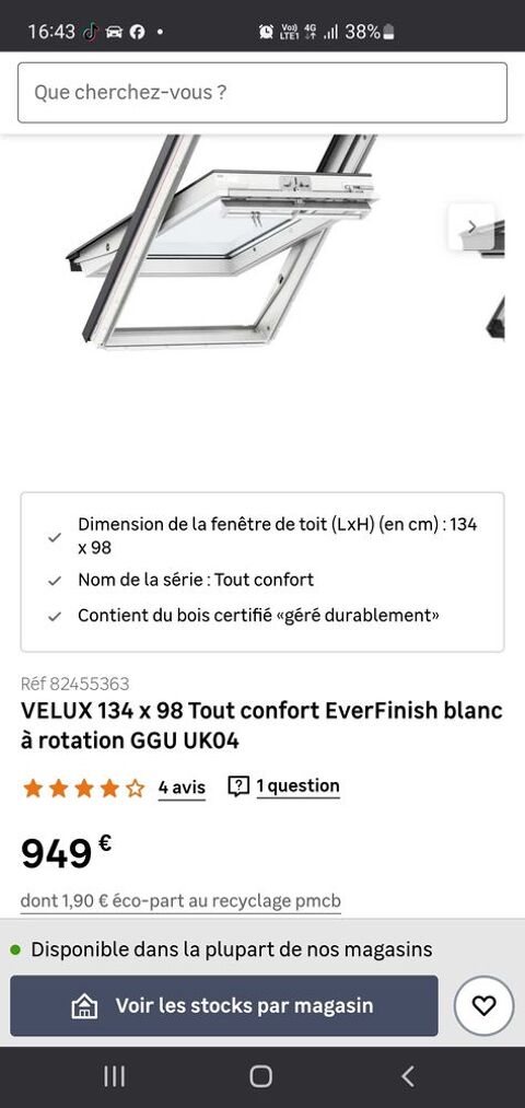 velux ggu uk04 0057 / velux ggu ck04 0057 400 Valenciennes (59)