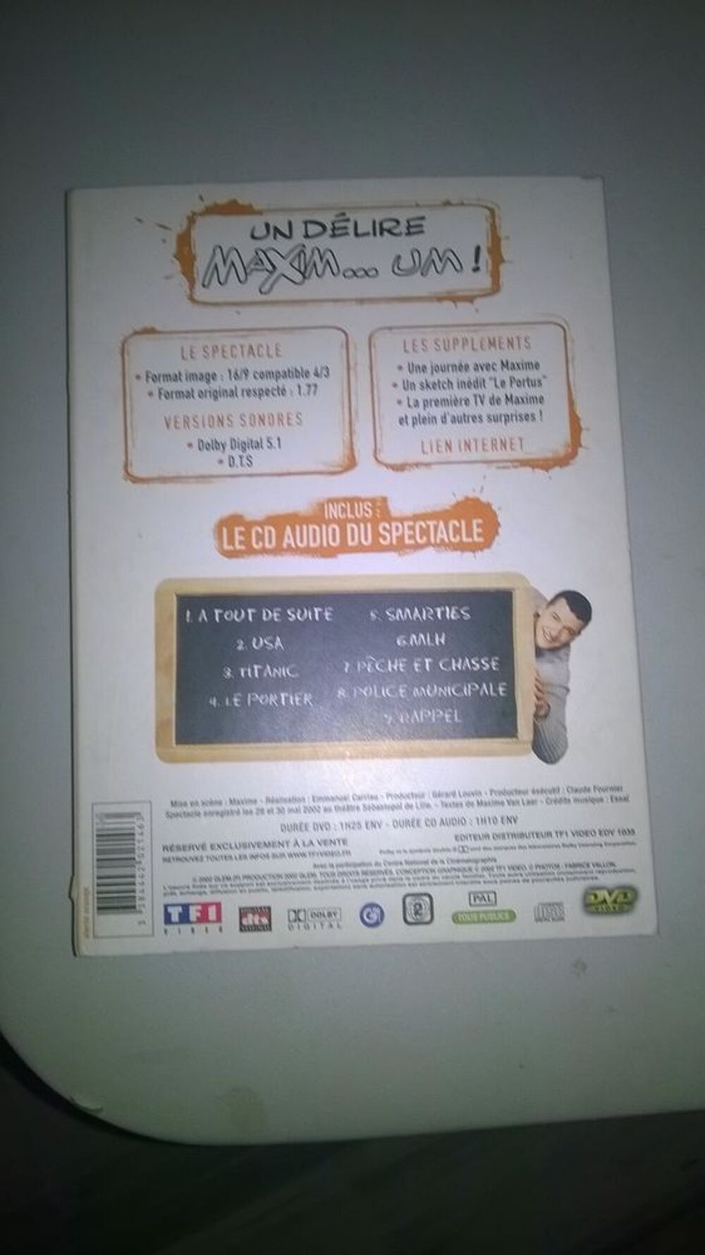 DVD Maxime
2002
Excellent etat
Un d&eacute;lire Maxim...um ! Ave DVD et blu-ray