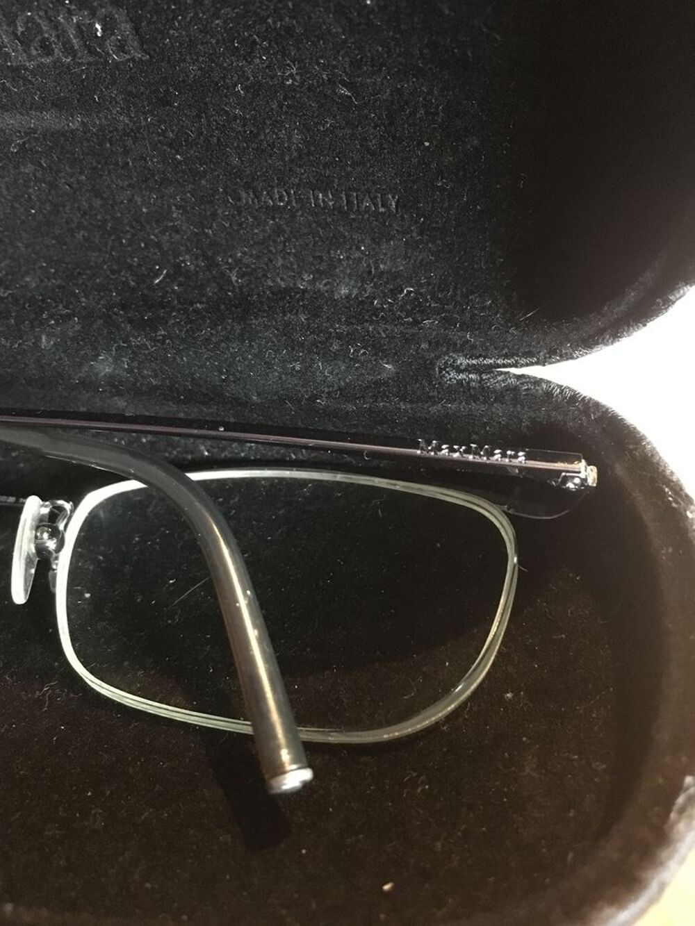 monture de lunettes Max Mara, fine, gris fonc&eacute; Bijoux et montres