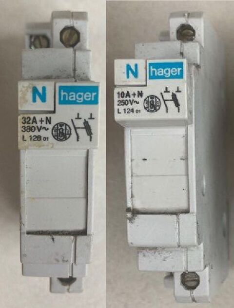 disjoncteurs Hager pour fusible : 10, 16, 32 A 3 Beauchamp (95)