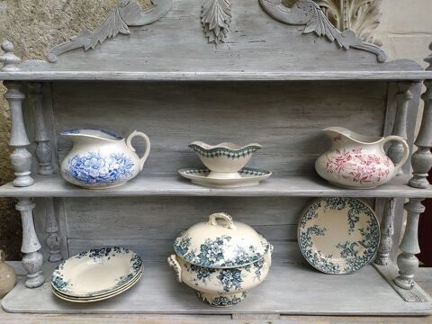  Vaisselle Faïence Terre de Fer Broc Soupière Assiettes 1 Loches (37)