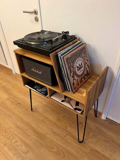Meuble de rangement et platine vinyle 230 Belleu (02)