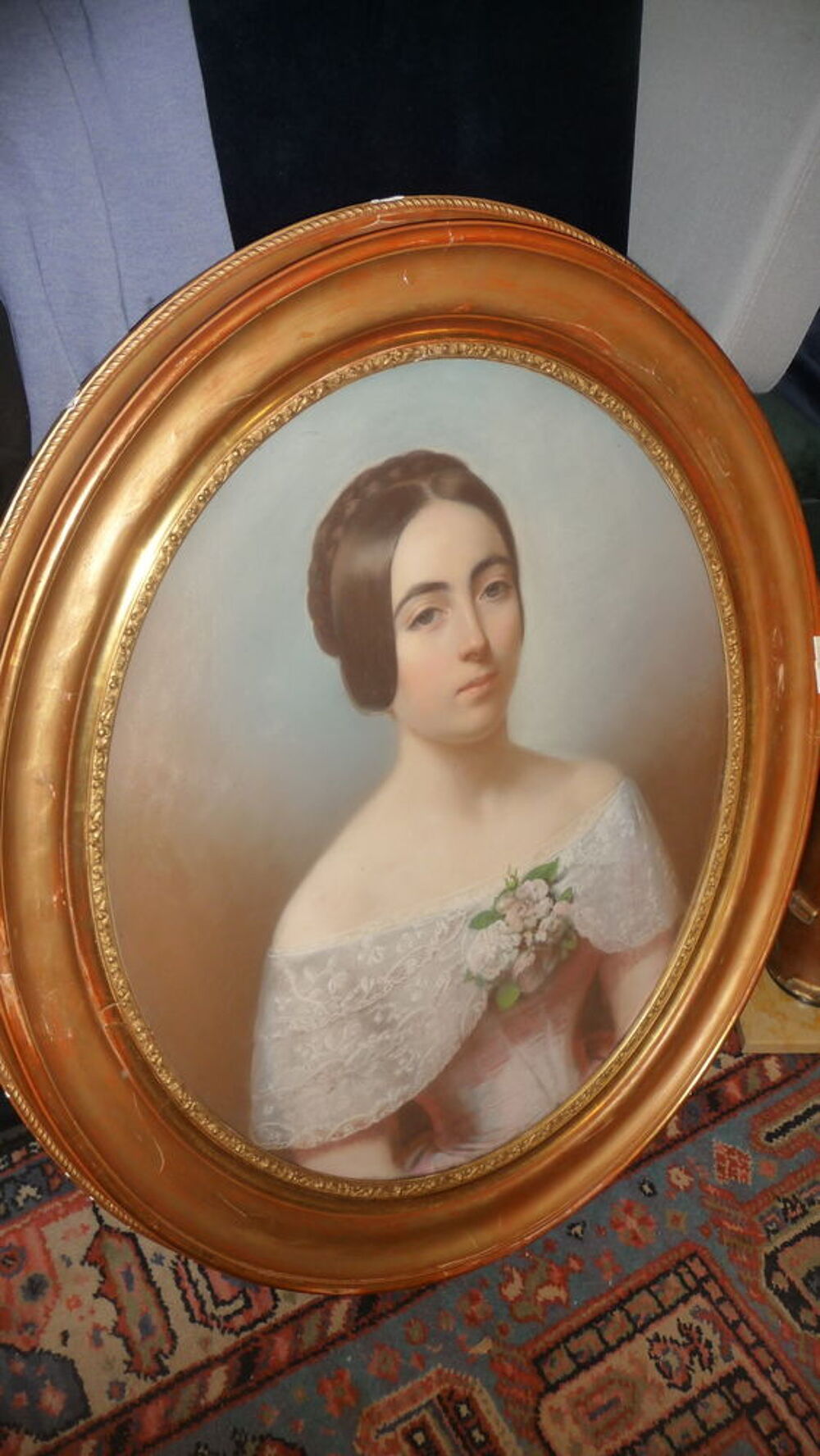 pastel portrait XIX&egrave;me Décoration