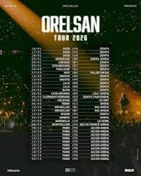 ORELSAN / Tourn�e 2026 Paris 8 (75)