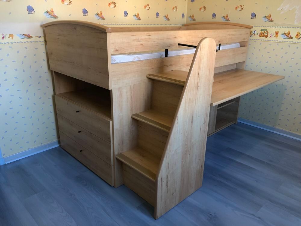 Lit mezzanine GAUTIER 90*200 avec bureau Meubles