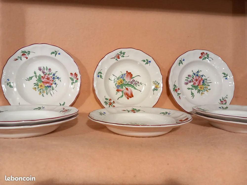Ensemble de 8 assiettes en porcelaine Cuisine