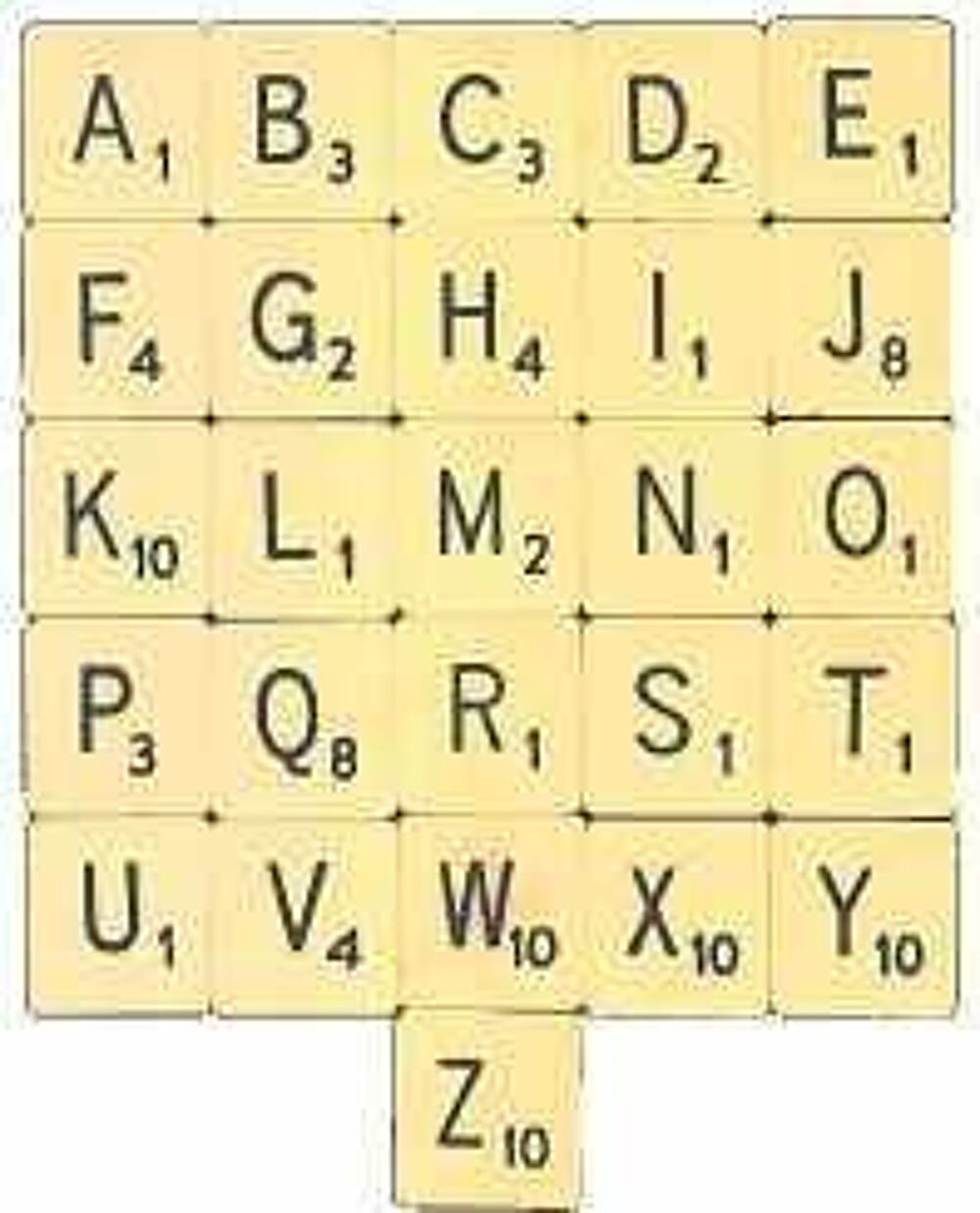 Lettres de Scrabble (Lot de 4 lettres) Jeux / jouets