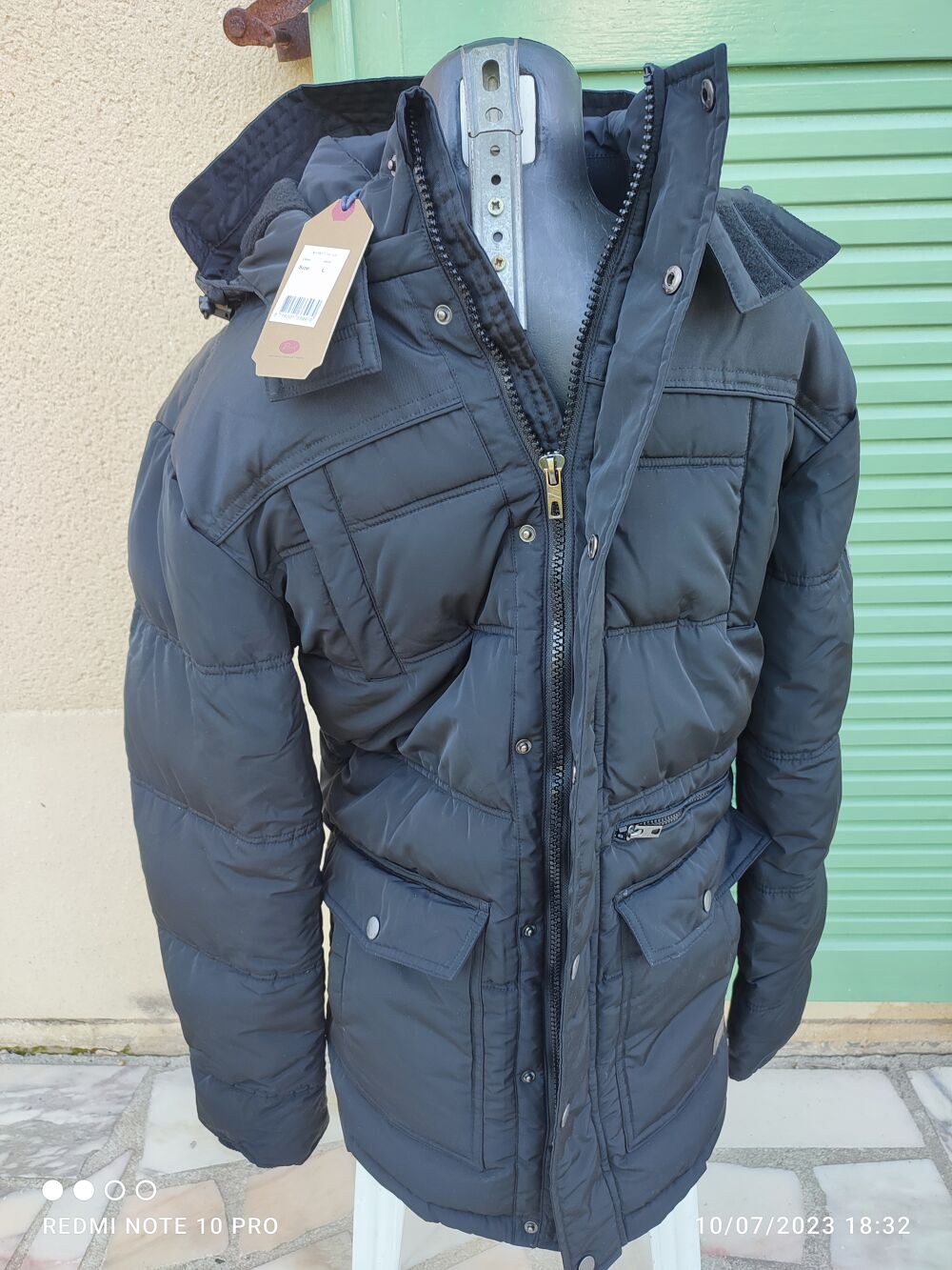 DOUDOUNE A CAPUCHE HOMME L - PETROL INDUSTRIEL BLEU MARINE Vtements