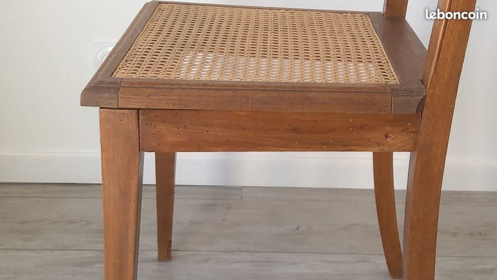 Chaise vintage bois et cannage Meubles