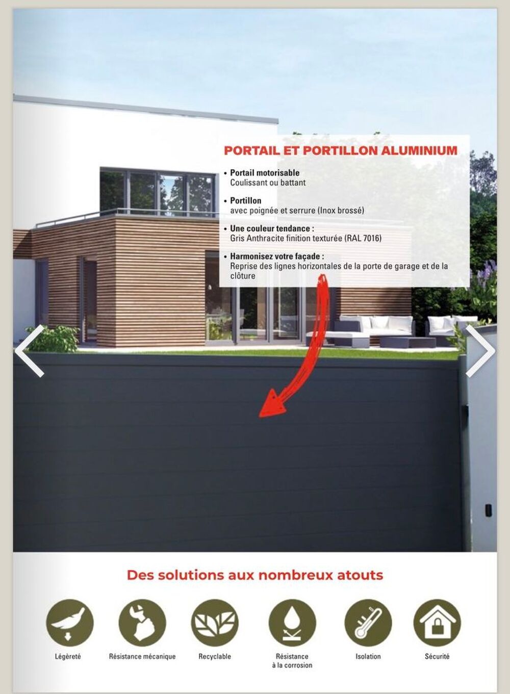 Portail coulissant + moteur Jardin