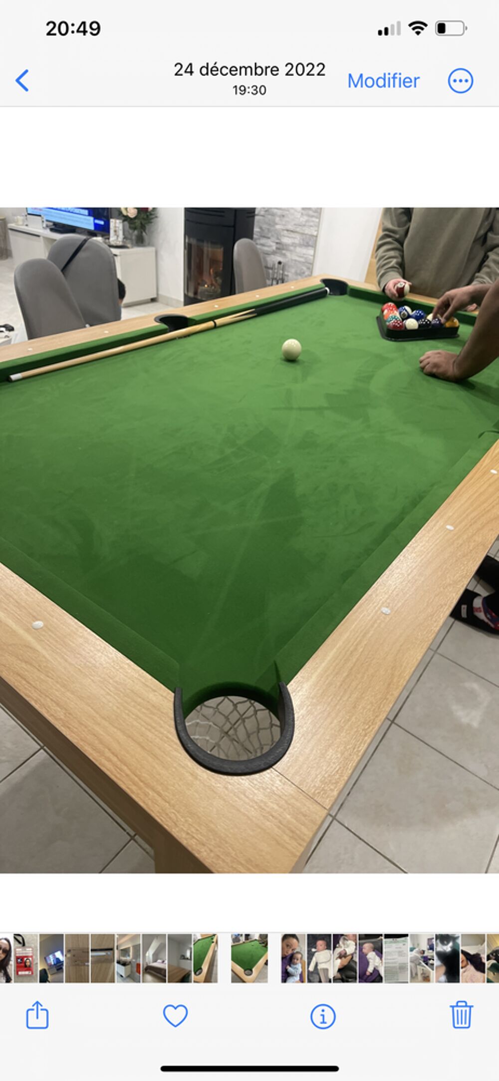 Table &agrave; manger convertible Billard GUILLAUME 7ft Meubles