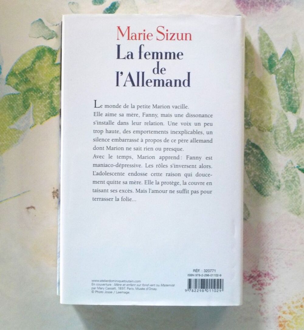 LA FEMME DE L'ALLEMAND de Marie SIZUN Ed. France Loisirs Livres et BD