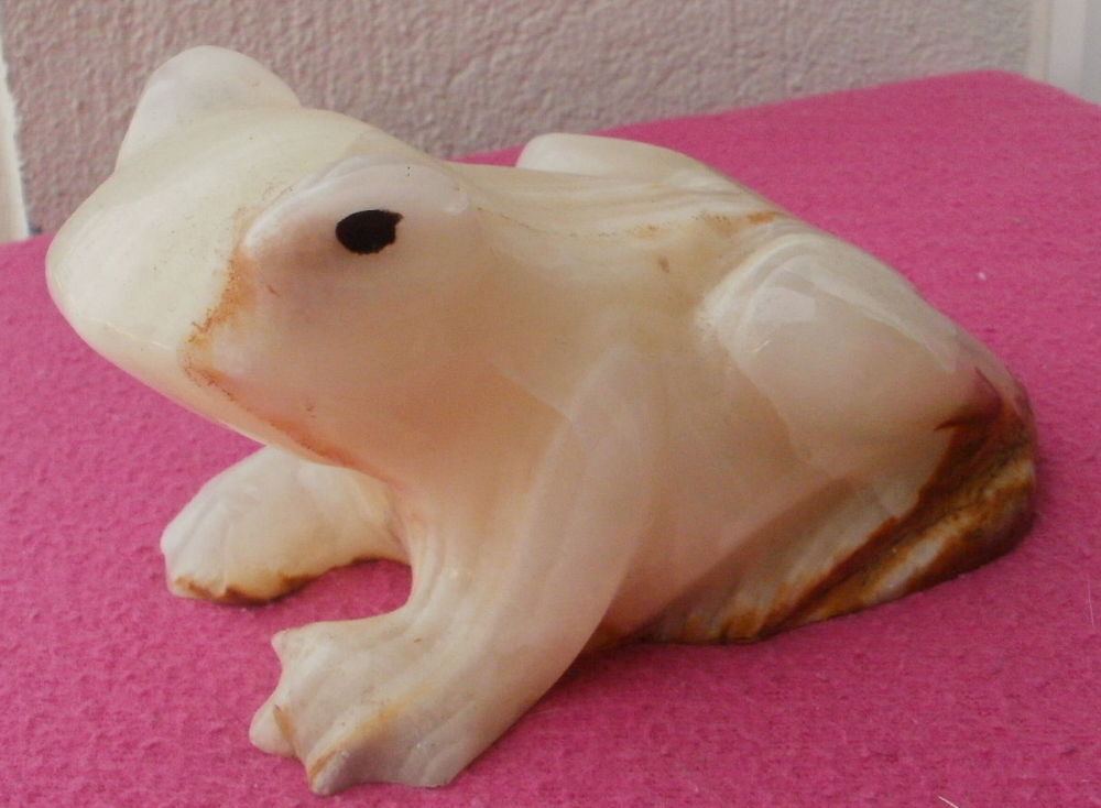 Sculpture, Grenouille en onyx, origine SANTIAGO CHILI Décoration