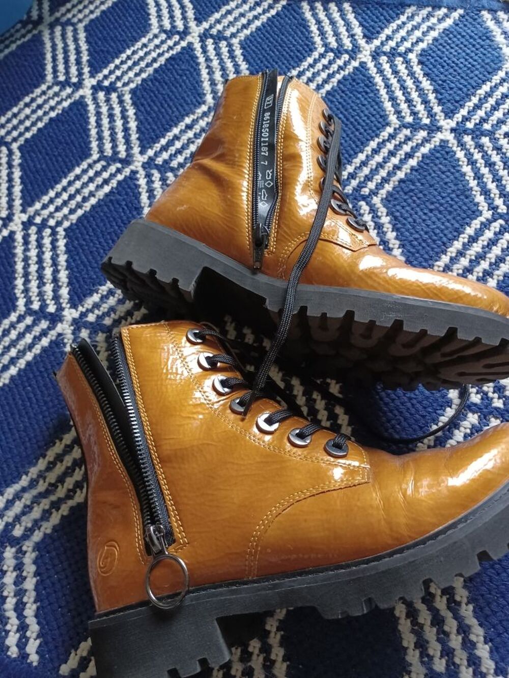 BOTTINES 37 ZIP LACETS PLATFORME ANTICHOC Chaussures