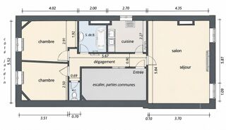  Appartement à vendre 3 pièces 58 m²
