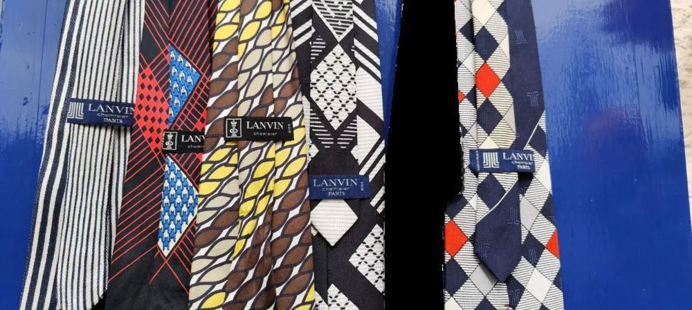 Cravates LANVIN 100% soie - Collector - Lot de 5 Vêtements