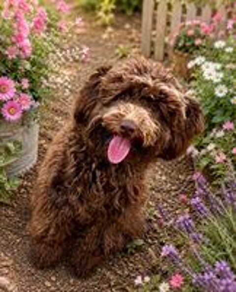    caniche F nain de couleur Chocolat 