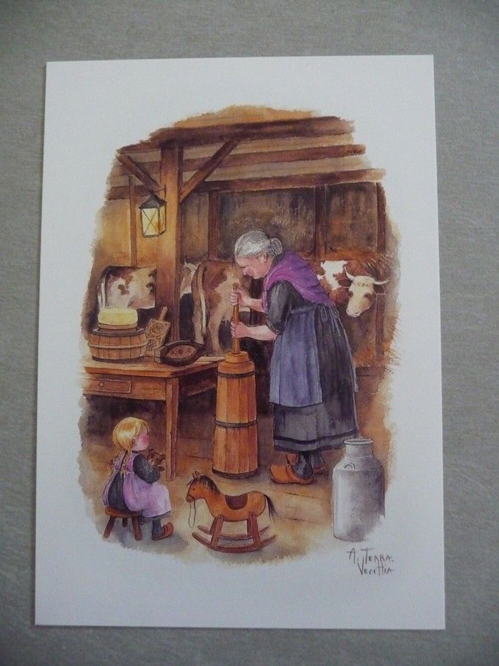 4 cartes reproductions d'aquarelles Annick Terravecchia Décoration
