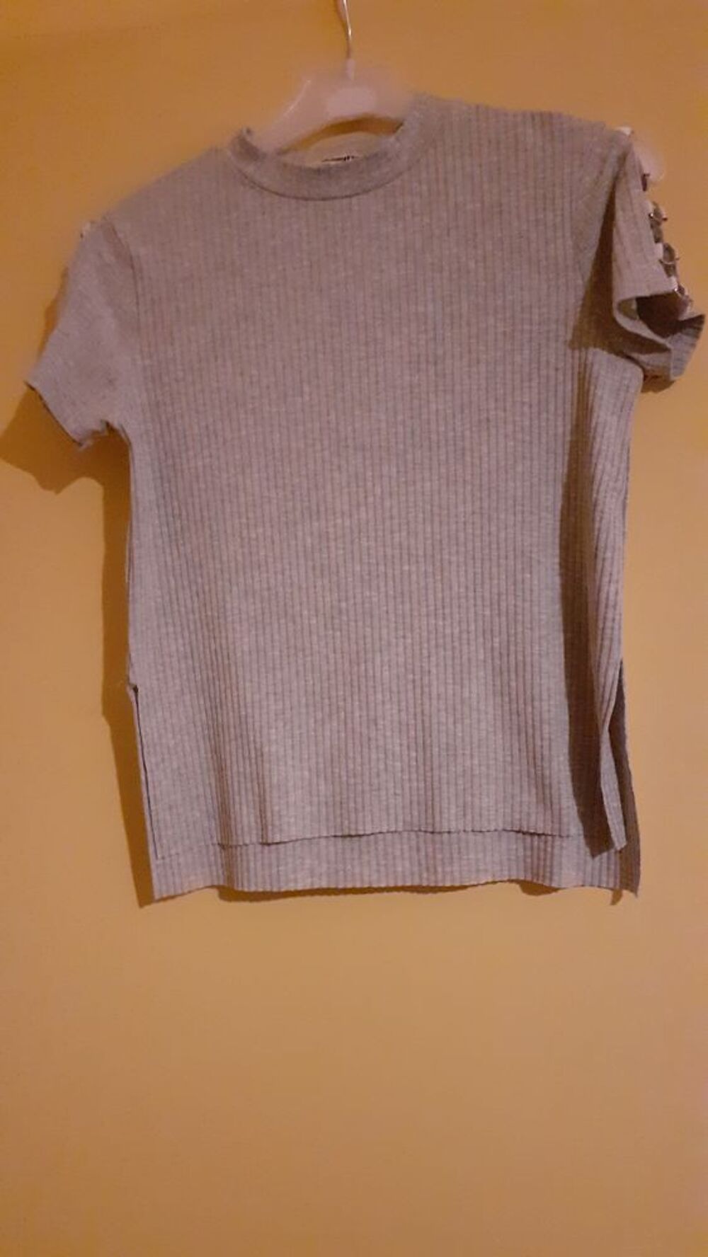 Tee-shirt manches courtes gris pour fille taille XS Vêtements