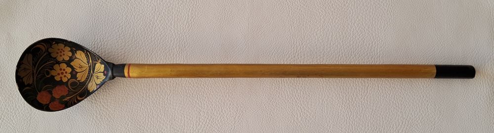 lot de 4 cuill&egrave;res en bois d&eacute;corative Khokhloma Décoration