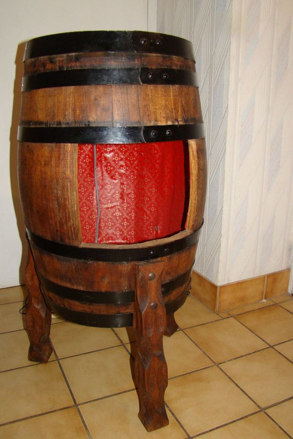 Tonneau Bar en ch&ecirc;ne - vintage ann&eacute;es 1950 Meubles