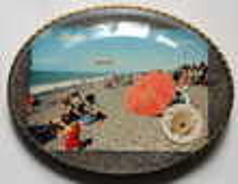 Cadre verre bomb&eacute; barom&egrave;tre plage de CAYEUX
paillettes Dcoration