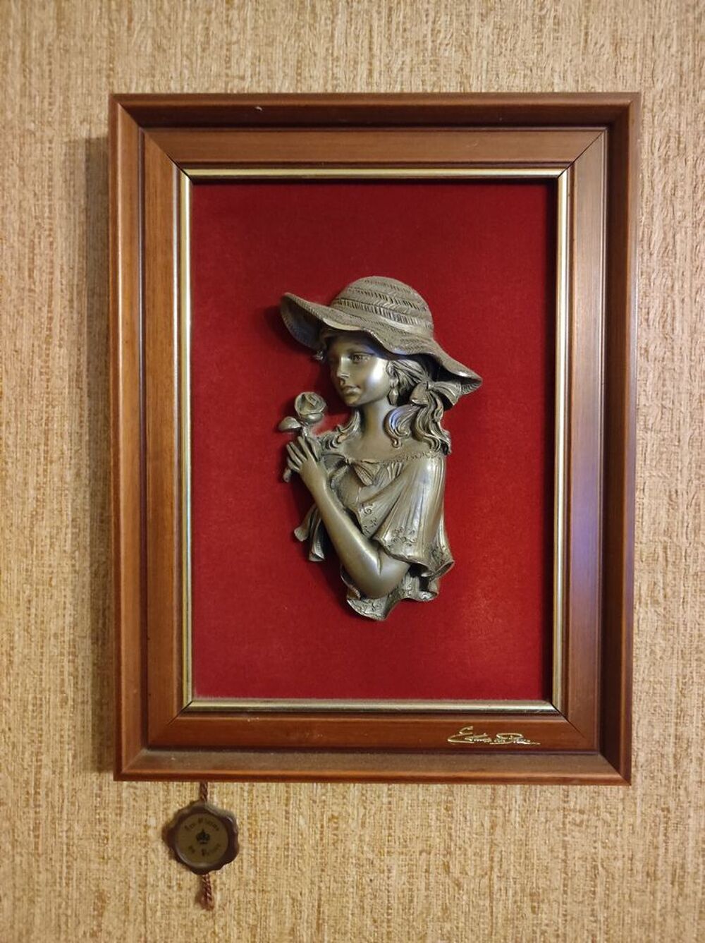 Tableau &eacute;tain et velours Décoration