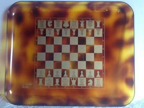 PLATEAU JEU D'�CHECS BAK�LITE COULEUR AMBR� Envoi Possible 25 Tr�gunc (29)