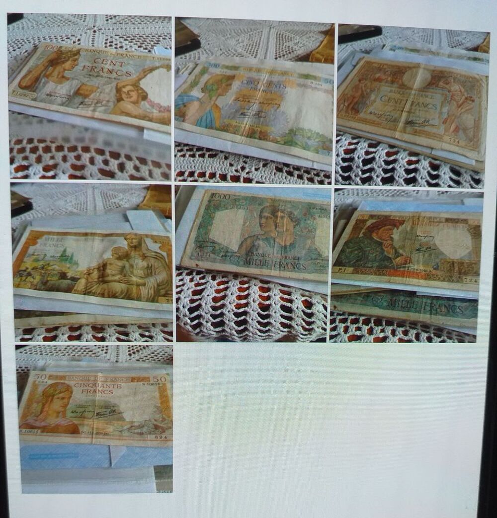 lot de billets de banque fran&ccedil;ais anciens 1940-1946 