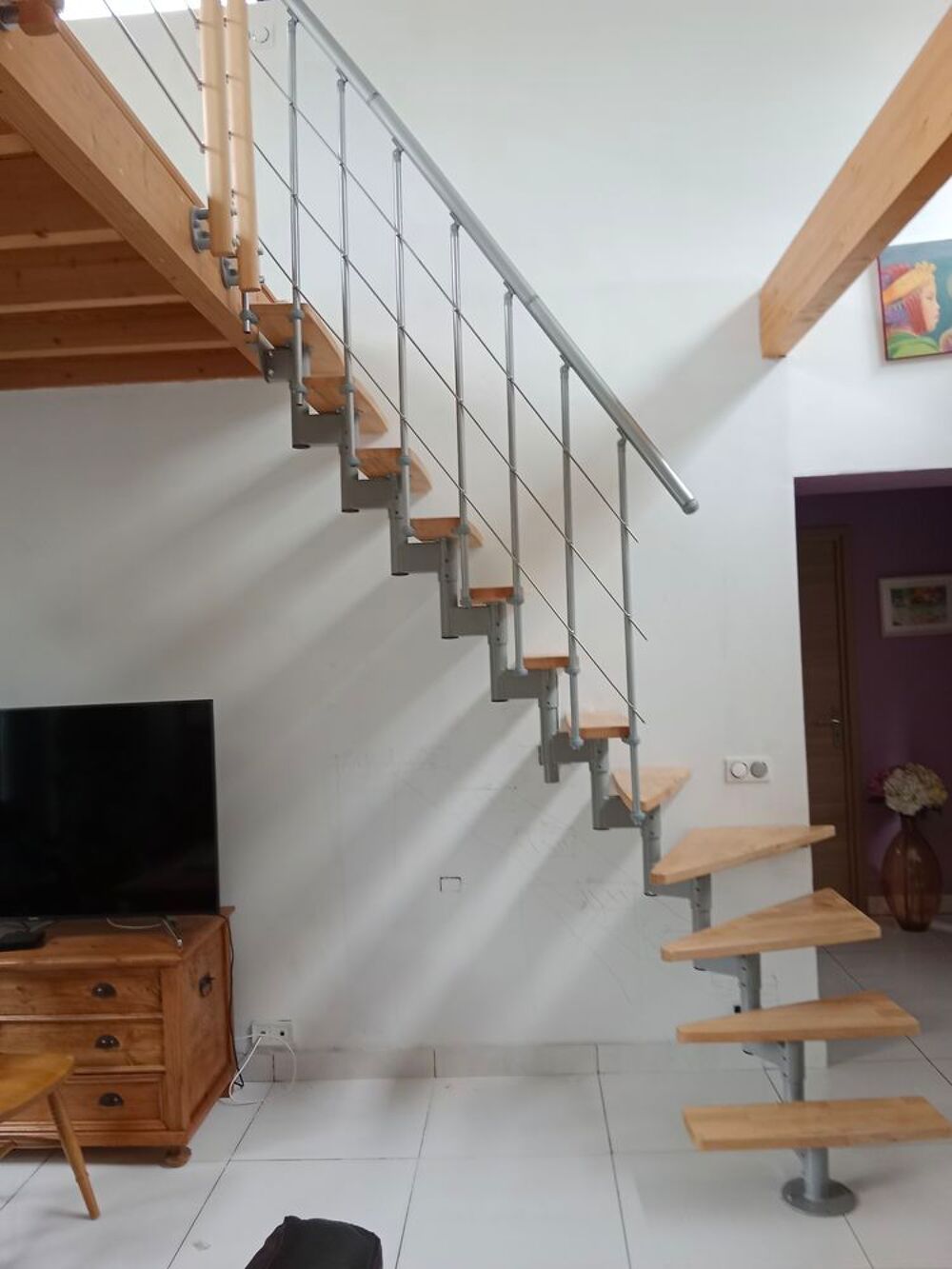 kit escalier 1/4 tournant bois et m&eacute;tal Bricolage