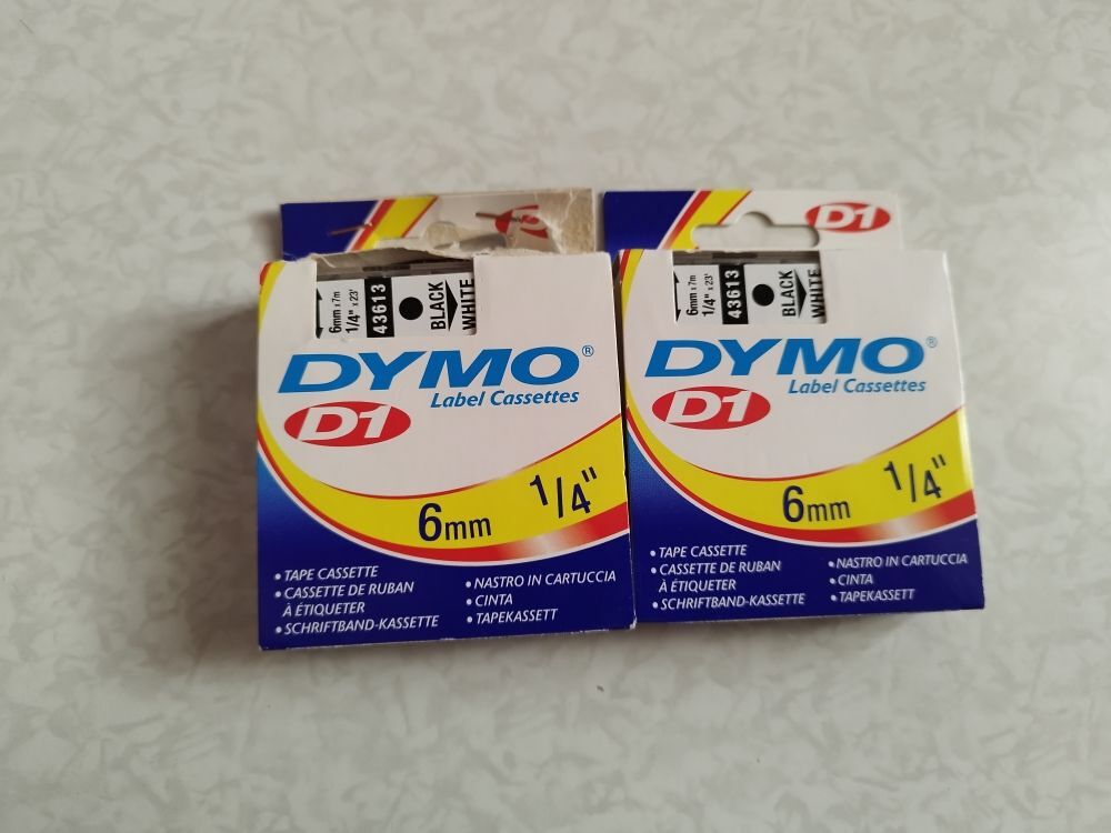 2 Dymo &eacute;tiquettes 6 mm 43613 original Bricolage
