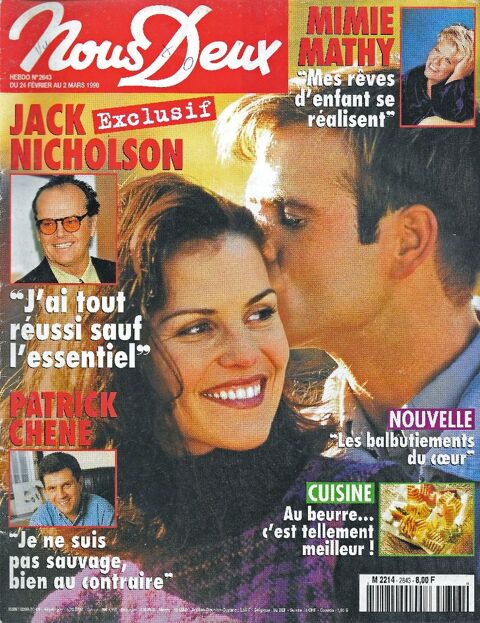 NOUS DEUX Magazine n2643 1998  Mimie MATHY  2 Castelnau-sur-Gupie (47)