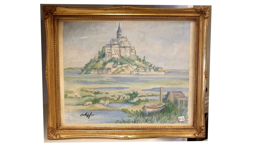 Peinture aquarelle Le Mont Saint Michel 