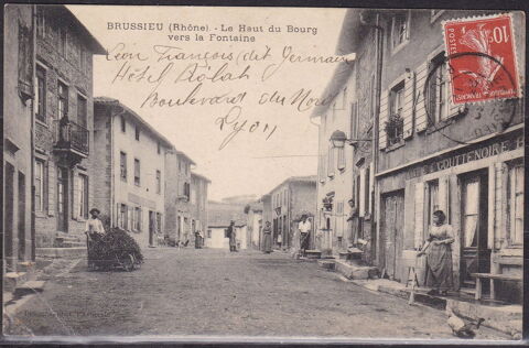 Timbres-CPA-carte postale- BRUSSIEU (69) - Le haut du Bourg  8 Lyon 5 (69)