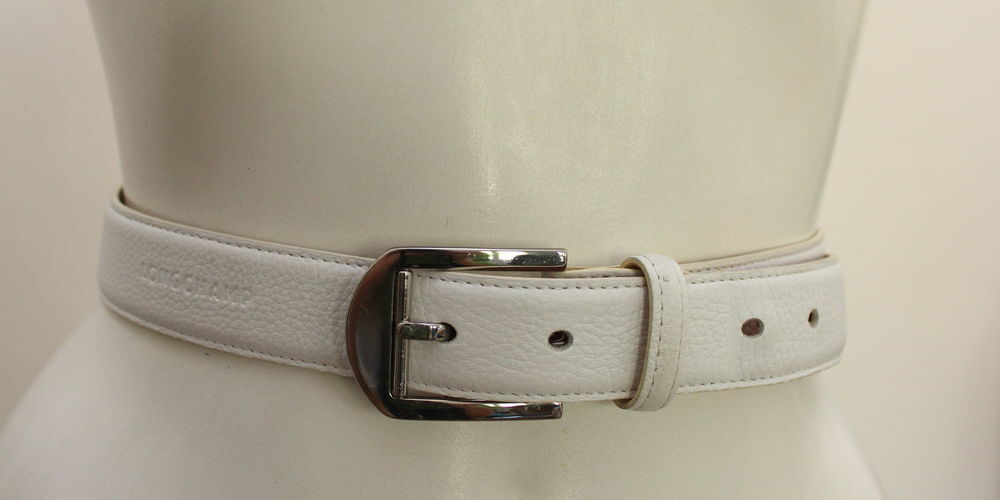Ceinture mixte cuir blanc LONGCHAMP Maroquinerie