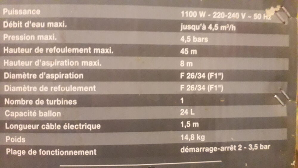 groupe de surpression d'eau auto pour r&eacute;seau domestique Bricolage